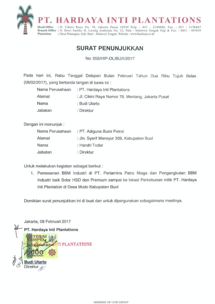 Daftar klien PT. Adiguna Bumi Petrol, lembar 3